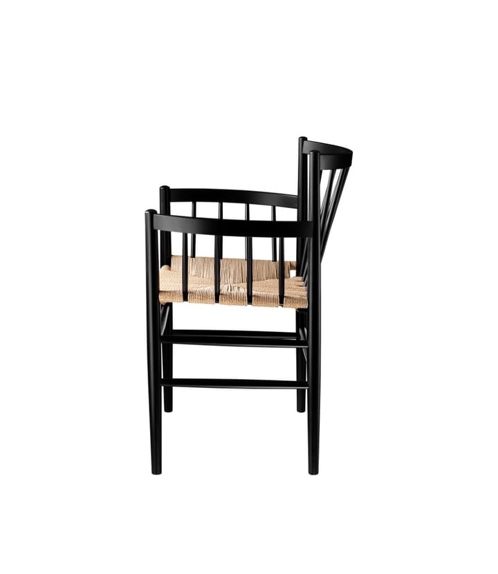 J81 Καρέκλα με μπράτσα, Nature-beech black painted FDB Møbler