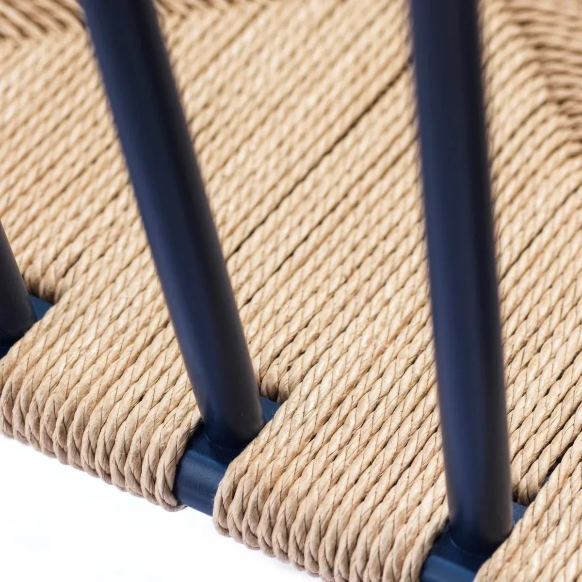 J81 Καρέκλα με μπράτσα, Steel blue beech-paper cord FDB Møbler