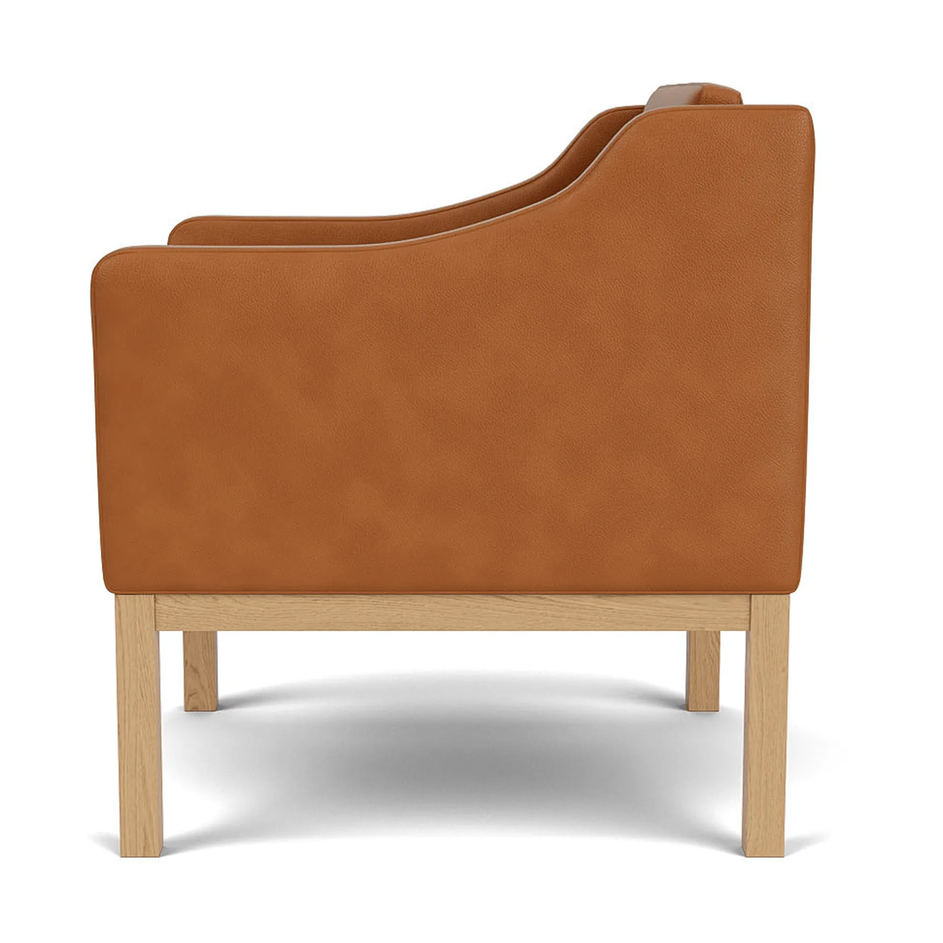 L46 MK155 easy chair πολυθρόνα, Βαμμένη δρυς-δέρμα κονιάκ FDB Møbler