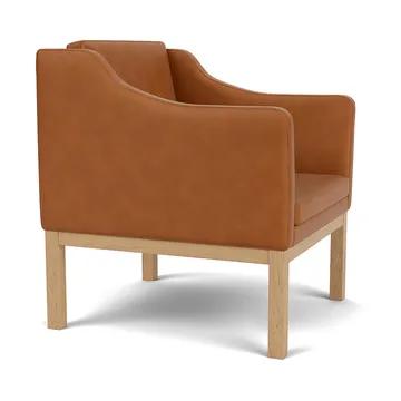 L46 MK155 easy chair πολυθρόνα - Βαμμένη δρυς-δέρμα κονιάκ - FDB Møbler