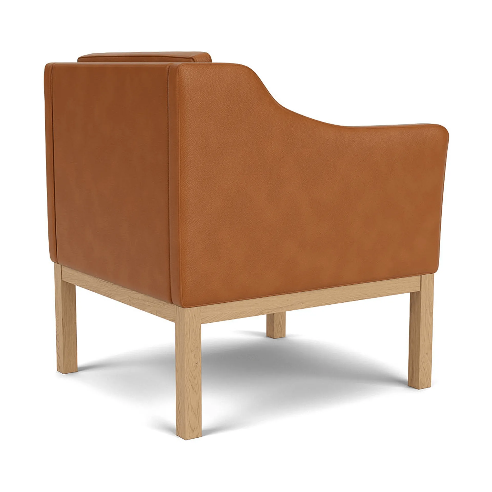 L46 MK155 easy chair πολυθρόνα, Βαμμένη δρυς-δέρμα κονιάκ FDB Møbler
