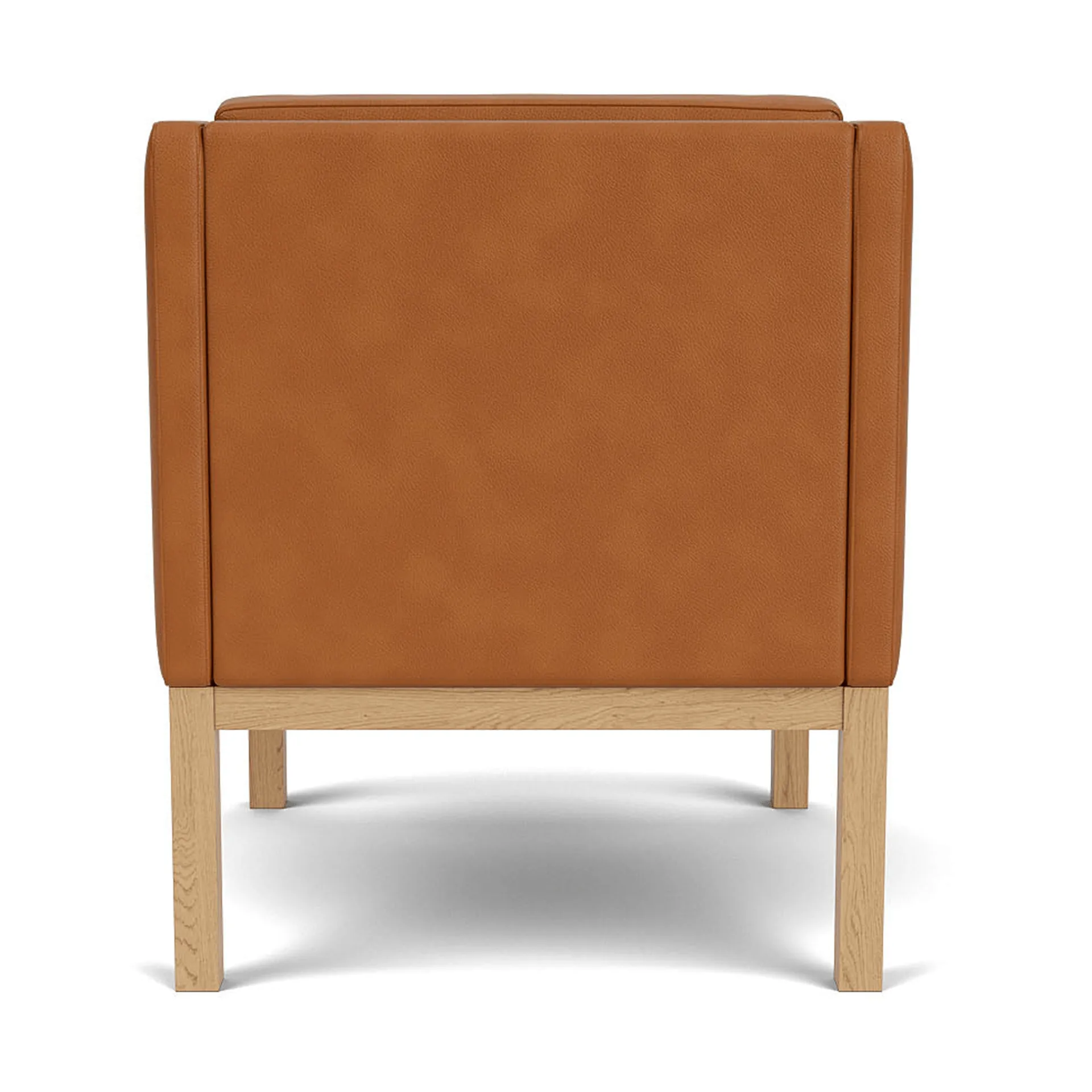 L46 MK155 easy chair πολυθρόνα, Βαμμένη δρυς-δέρμα κονιάκ FDB Møbler