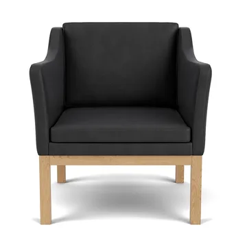 L46 MK155 easy chair πολυθρόνα - Βαμμένη δρυς-δέρμα μαύρο - FDB Møbler