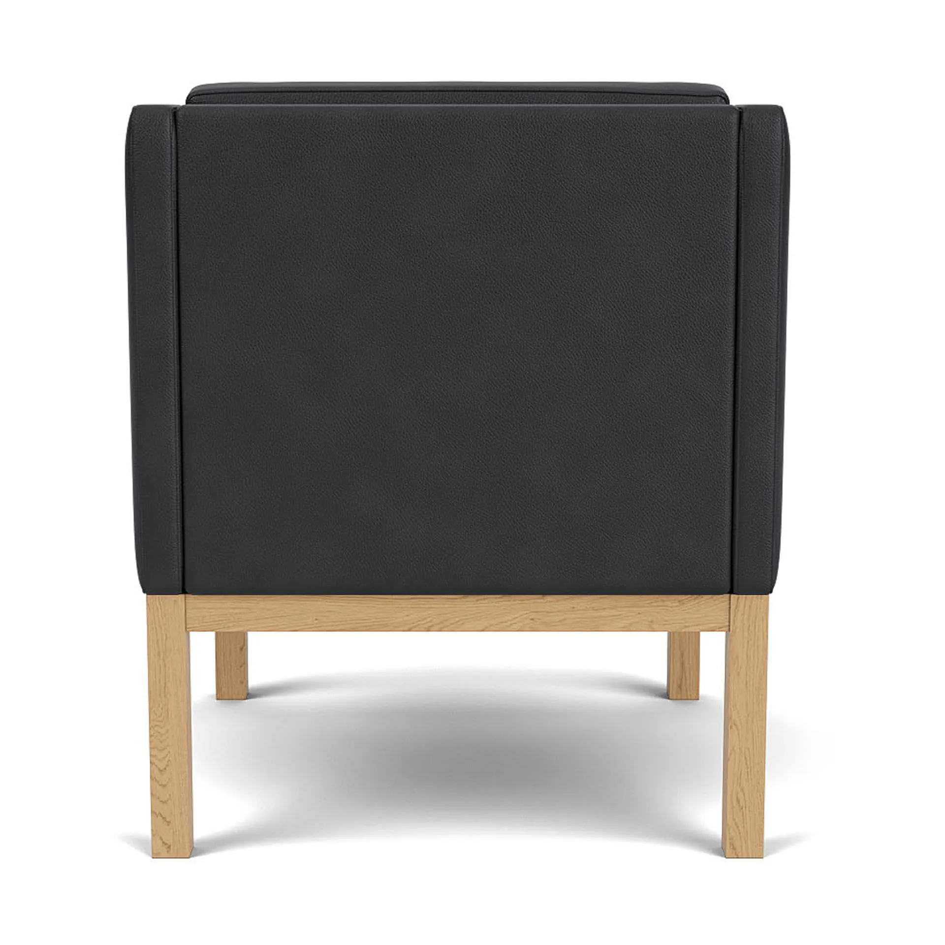 L46 MK155 easy chair πολυθρόνα, Βαμμένη δρυς-δέρμα μαύρο FDB Møbler
