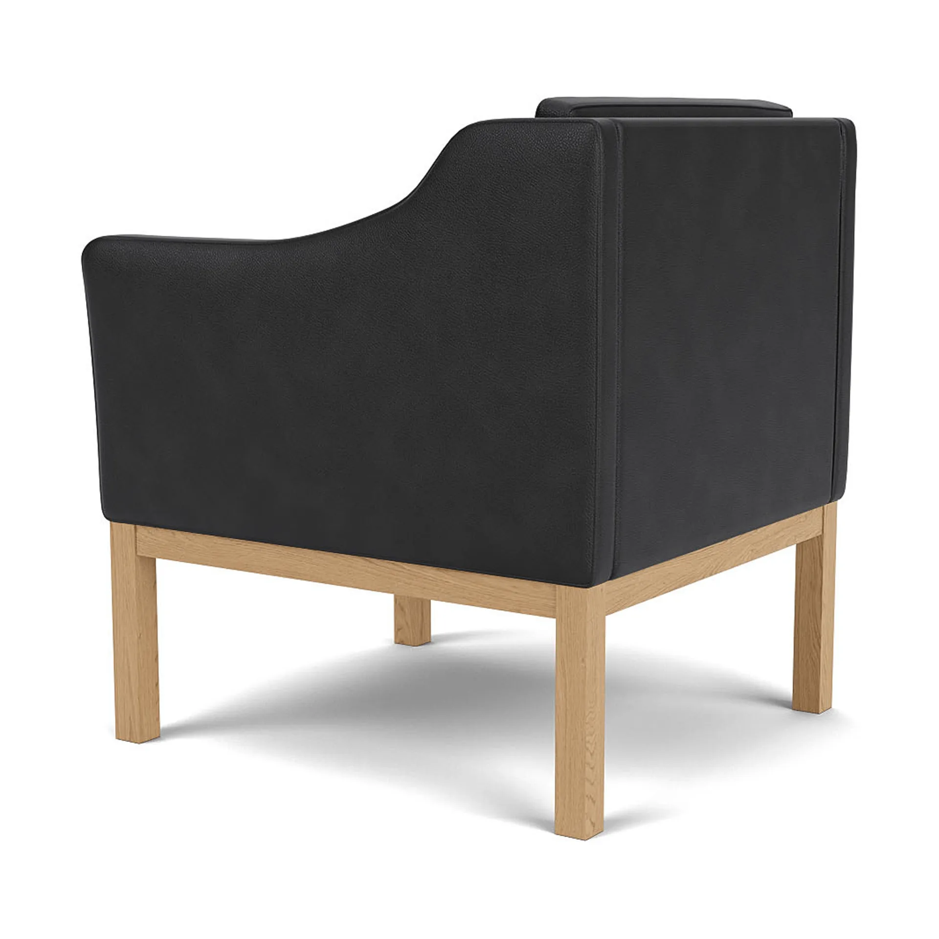L46 MK155 easy chair πολυθρόνα, Βαμμένη δρυς-δέρμα μαύρο FDB Møbler