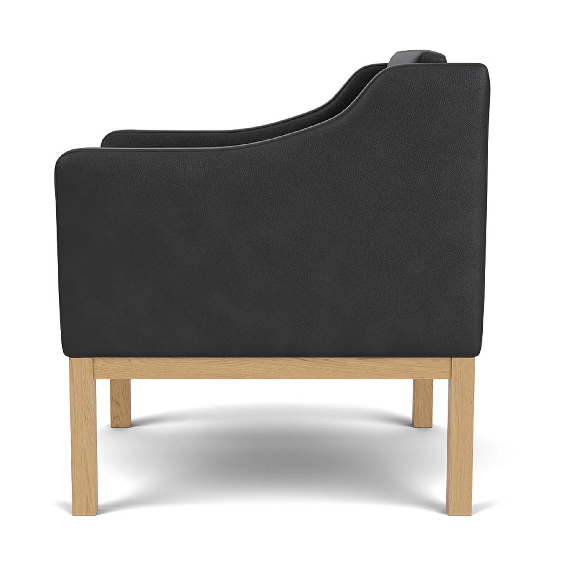 L46 MK155 easy chair πολυθρόνα, Βαμμένη δρυς-δέρμα μαύρο FDB Møbler