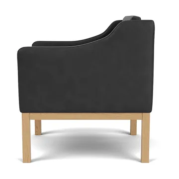L46 MK155 easy chair πολυθρόνα - Βαμμένη δρυς-δέρμα μαύρο - FDB Møbler