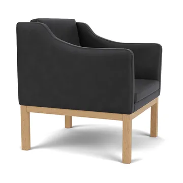 L46 MK155 easy chair πολυθρόνα - Βαμμένη δρυς-δέρμα μαύρο - FDB Møbler