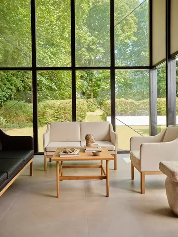 L46 MK155 easy chair πολυθρόνα - Βαμμένη δρυς-ύφασμα μπεζ - FDB Møbler