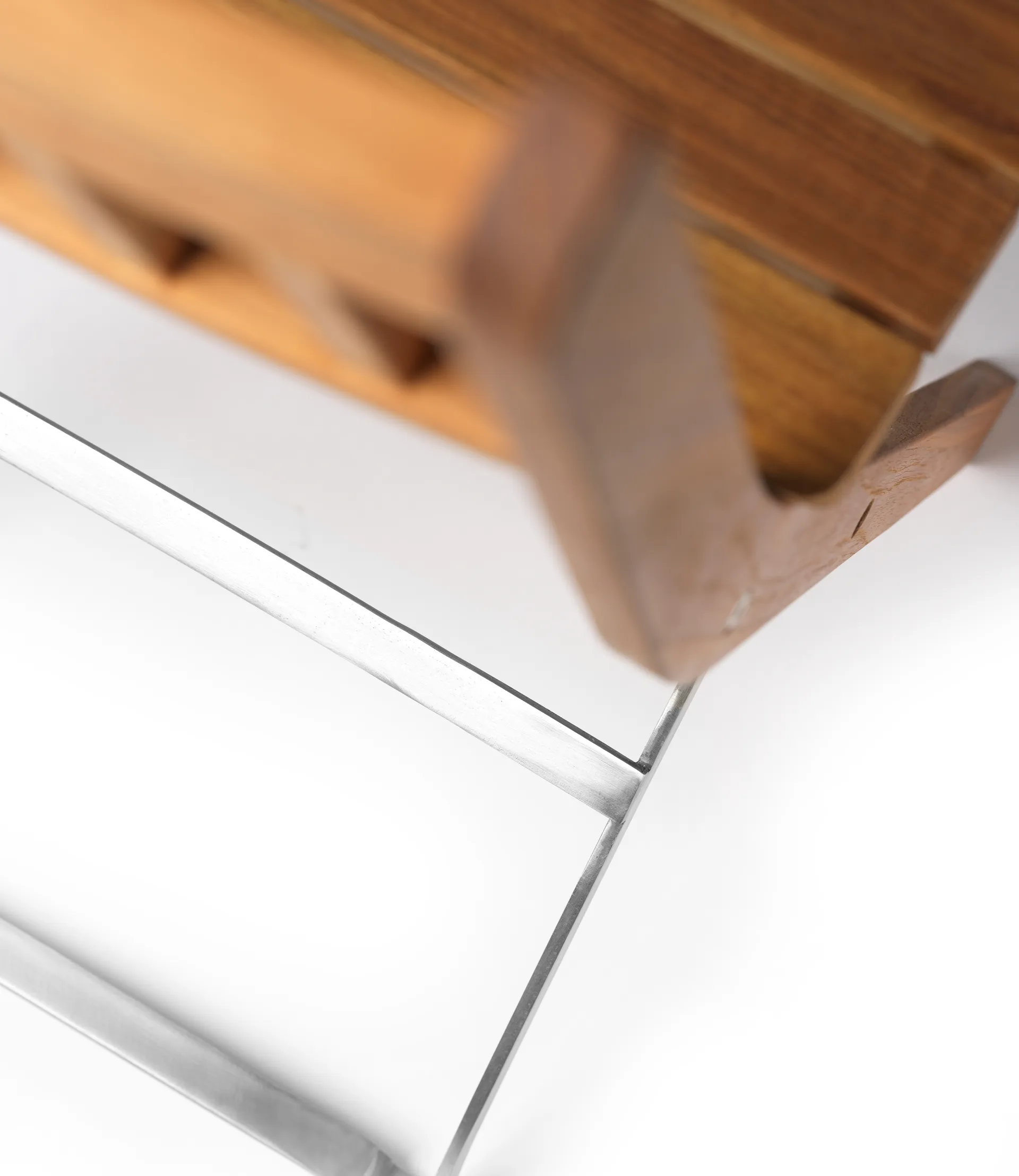 M23 Lilleø καρέκλα μπαλκονιού, Teak-ανοξείδωτο ατσάλι FDB Møbler