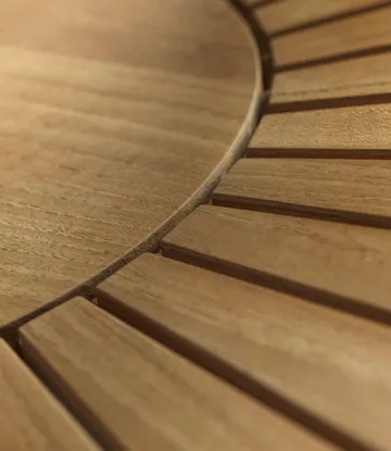 M27 Sammen τραπεζαρία κήπου Ø120 cm - Teak solid oiled - FDB Møbler