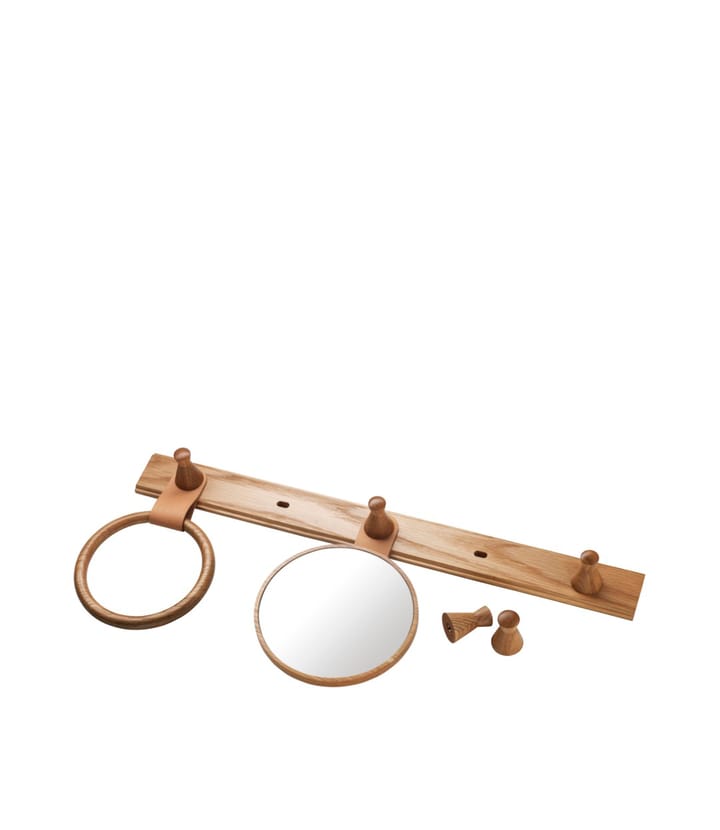 Q3 ράφι Allé με 5 γάντζους, Oak nature lacquered FDB Møbler