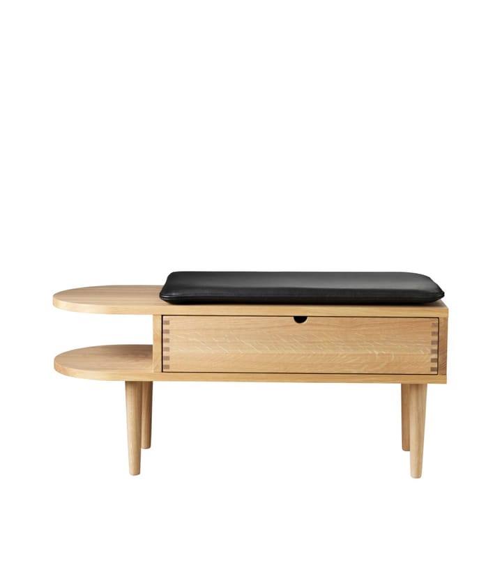 R6 Radius μαξιλάρι καθίσματος 33x65 cm, Black leather FDB Møbler
