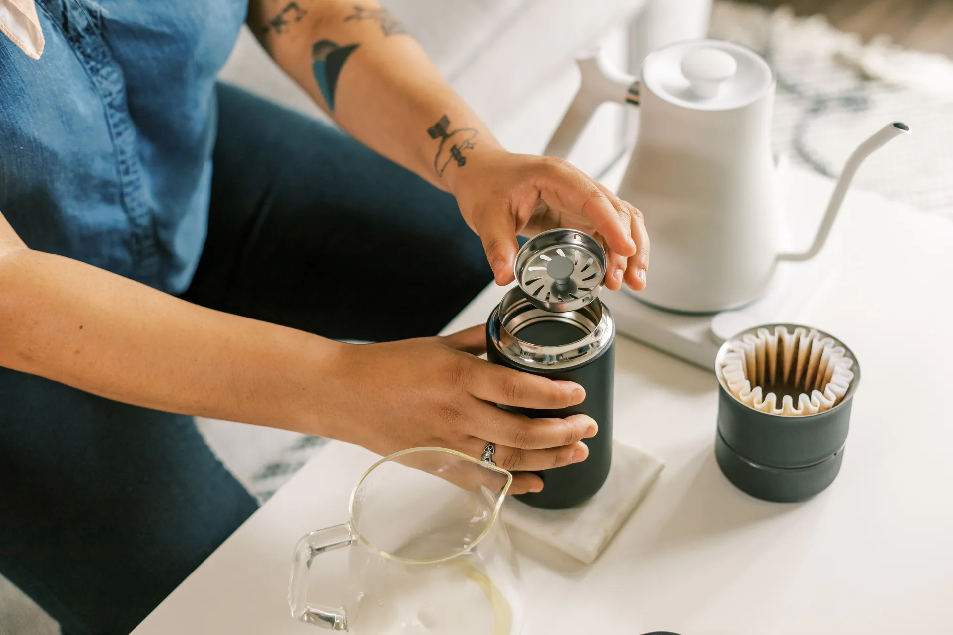 Κούπα θερμός Carter με προστασία από πιτσιλιές 47 cl, Matte black Fellow