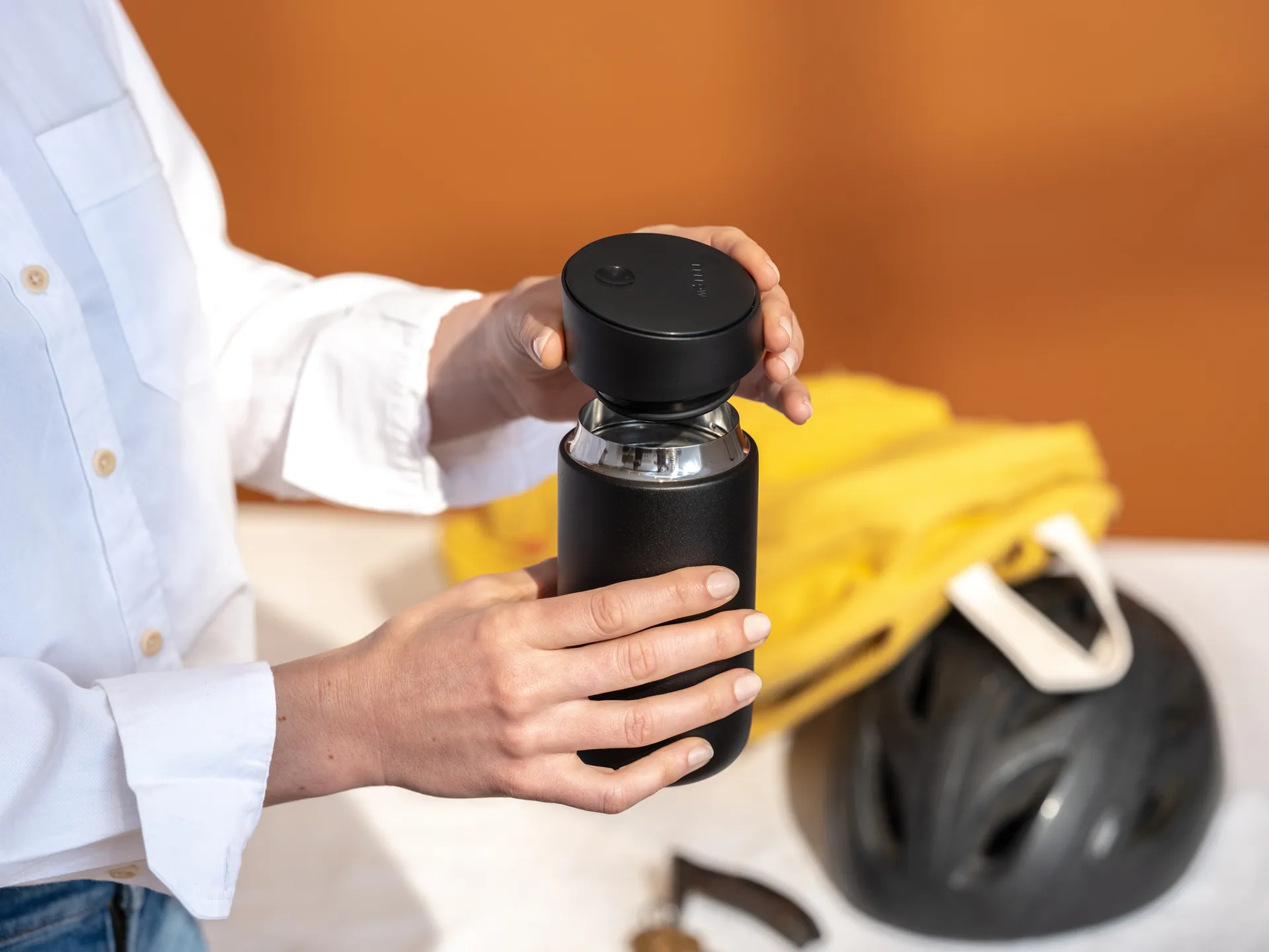 Κούπα θερμός Carter με slide lock 35 cl, Matte black Fellow