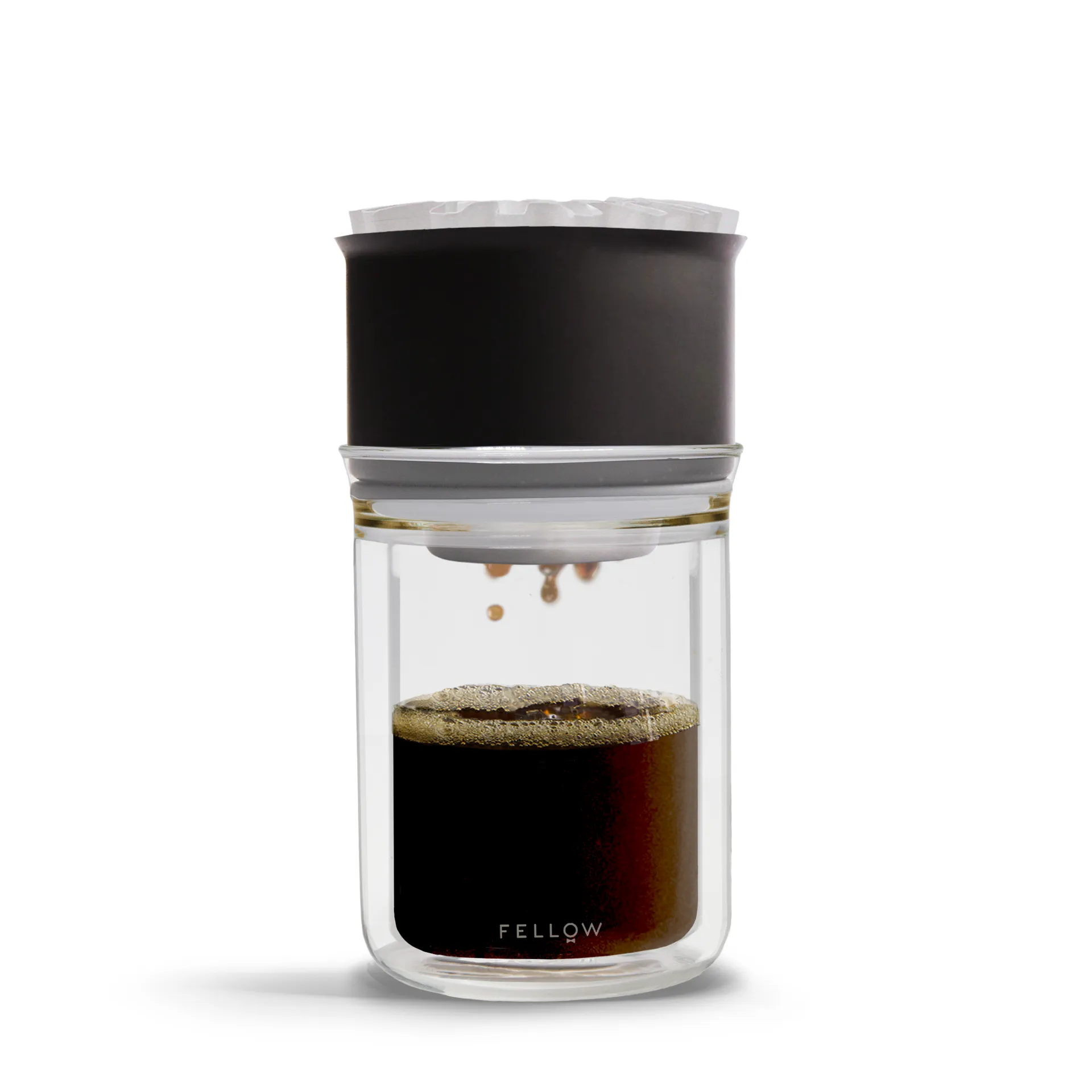 Stagg X pour-over dripper 2-pack, Matte black-clear glass Fellow