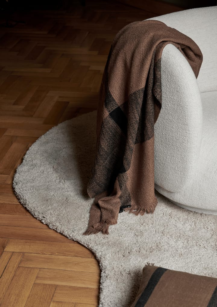 Πλεκτή κουβέρτα από ξηρό μαλλί 120x180 εκατοστά - Sugar Kelp/Black - ferm LIVING