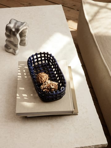 Καλάθι με κεραμική επίστρωση οβάλ 15x30 cm - Μπλε - Ferm Living
