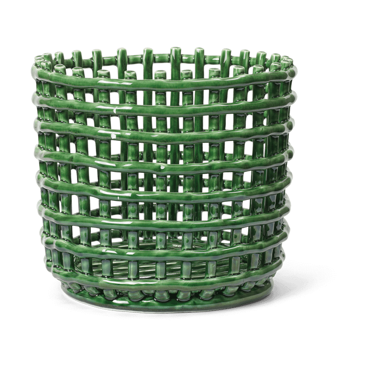 Κεραμικό πλεκτό καλάθι Ø23.5 cm - Emerald Green - Ferm Living