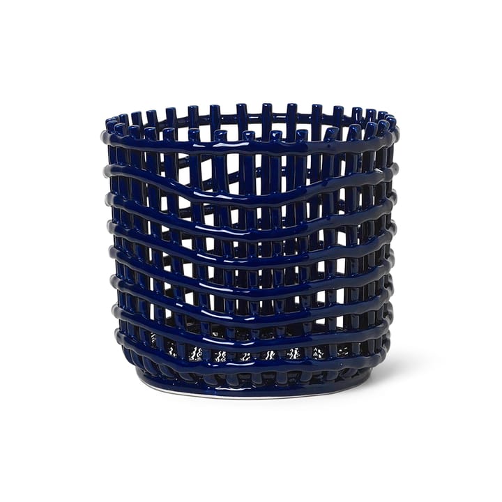 Κεραμικό πλεκτό καλάθι Ø23.5 cm - μπλε - Ferm Living