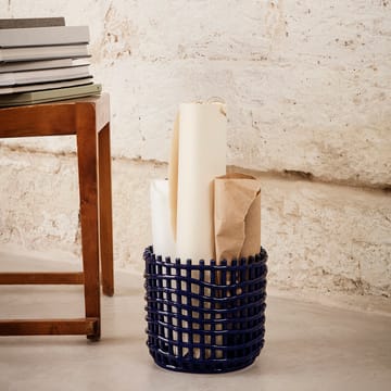 Κεραμικό πλεκτό καλάθι Ø23.5 cm - μπλε - Ferm Living