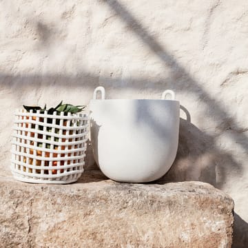 Κεραμικό πλεκτό καλάθι Ø23.5 cm - υπόλευκο - Ferm Living