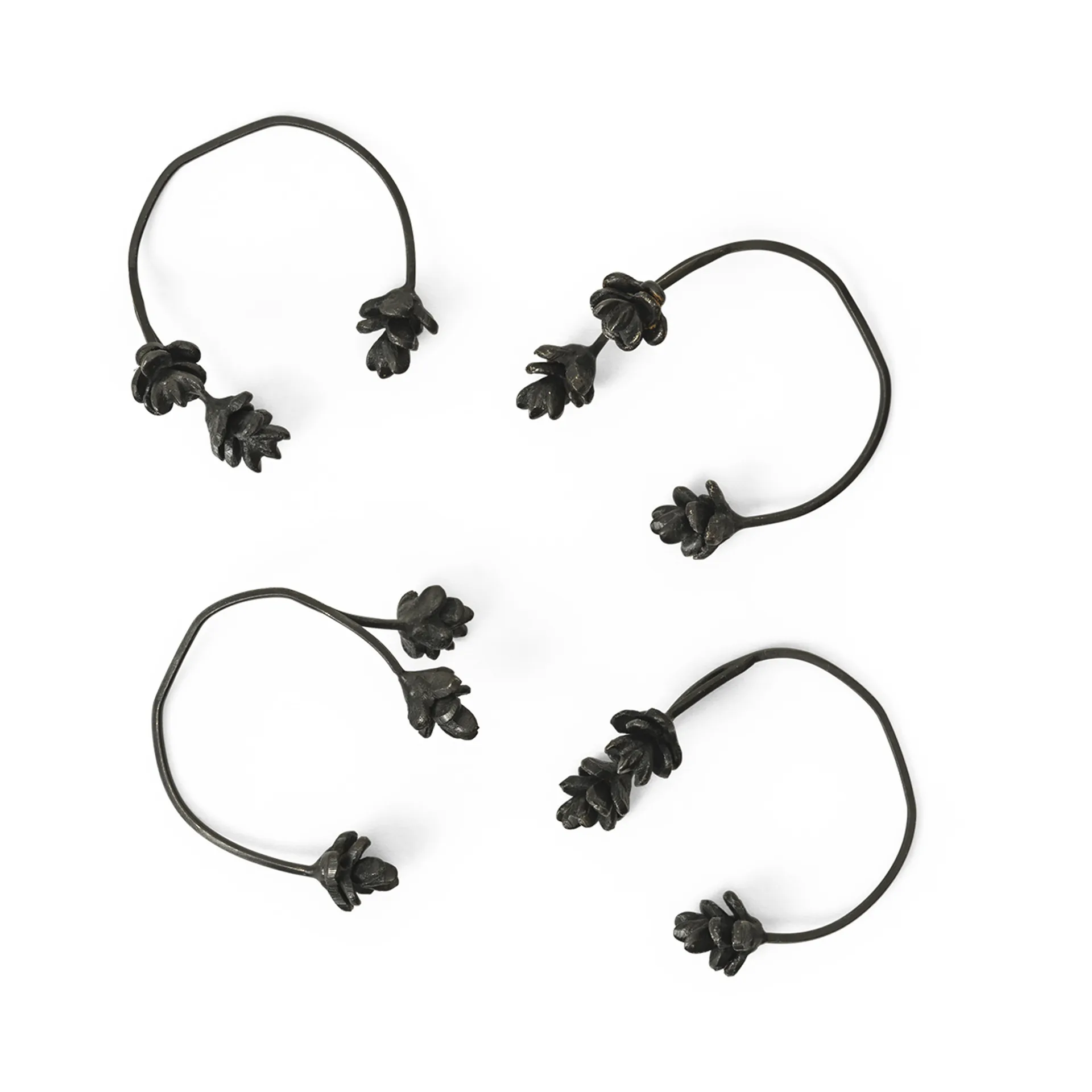 Δαχτυλίδι για πετσέτες κουζίνας σε σχήμα κλαδιού, συσκευασία 4 τεμαχίων, Μαύρος μπρούτζος Ferm Living