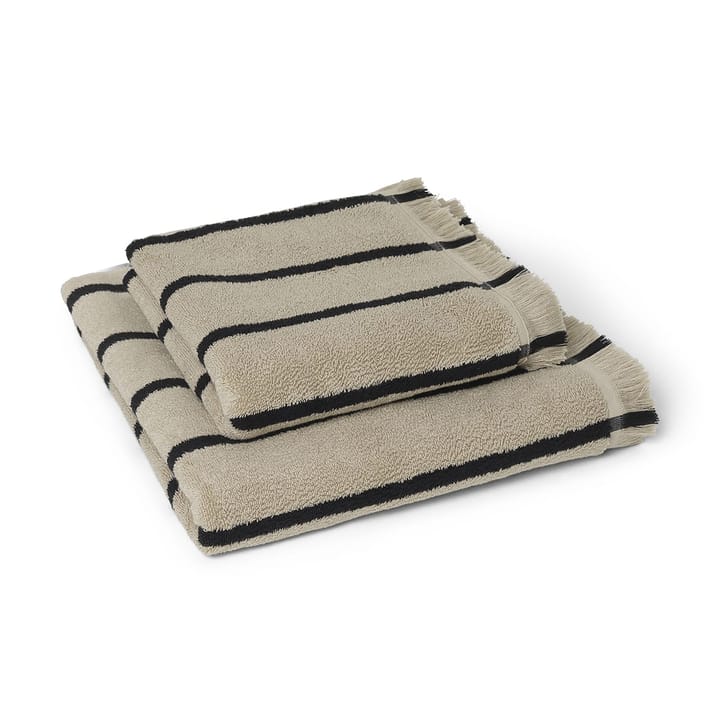 Alee πετσέτα 50x100 cm, Άμμος-μαύρο Ferm Living