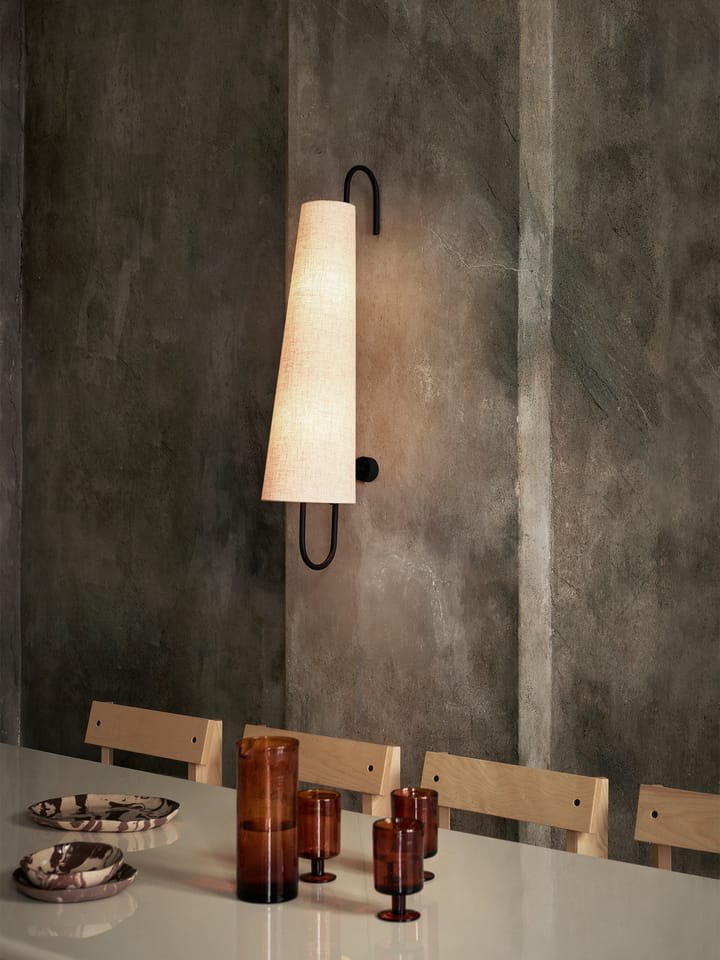 Φωτιστικό τοίχου Ancora, Μαύρο-Φυσικό Ferm Living
