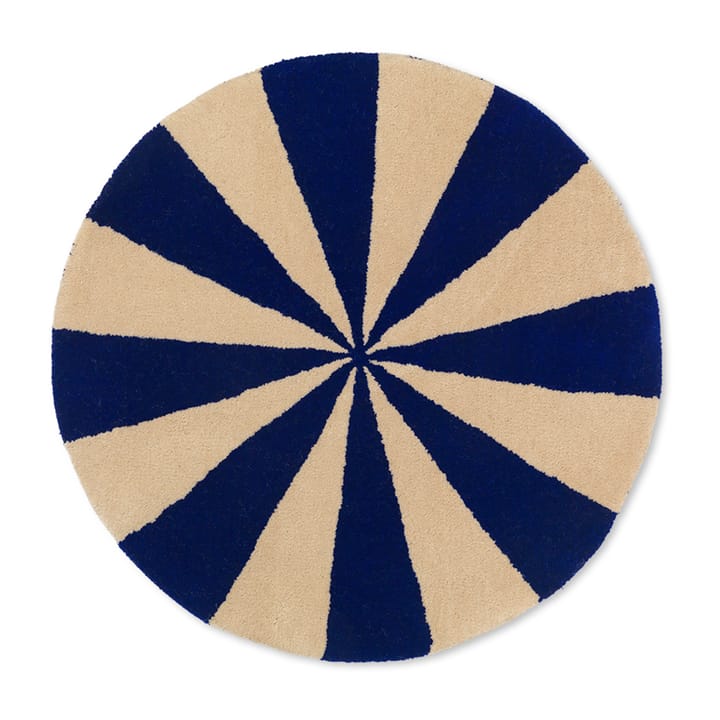 Arch χαλί με φούντες Ø70 cm - Φωτεινό μπλε-υπόλευκο - Ferm Living