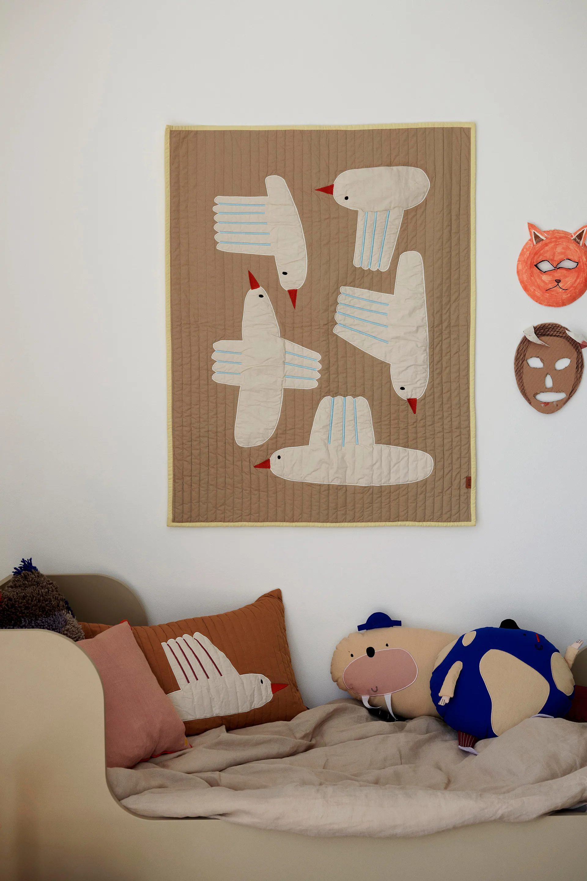 Κουβέρτα Bird με πάπλωμα, Μπεζ Ferm Living