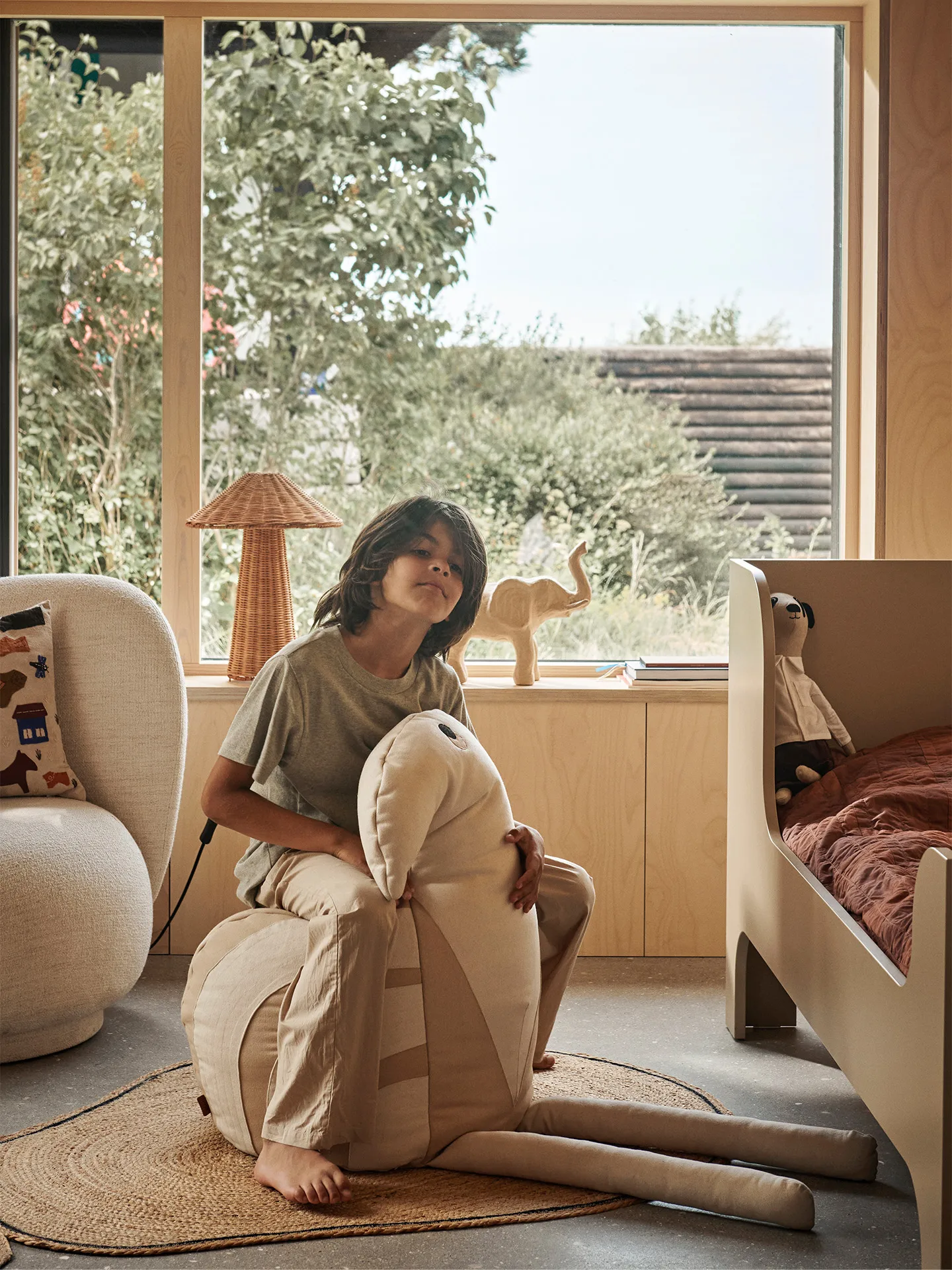 Birdy σακούλα φασολιών, Φυσικό-Λευκό Ferm Living