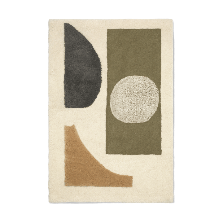 Θυσανωτό χαλί Bloco - Green-off white, 120x180 cm - Ferm Living