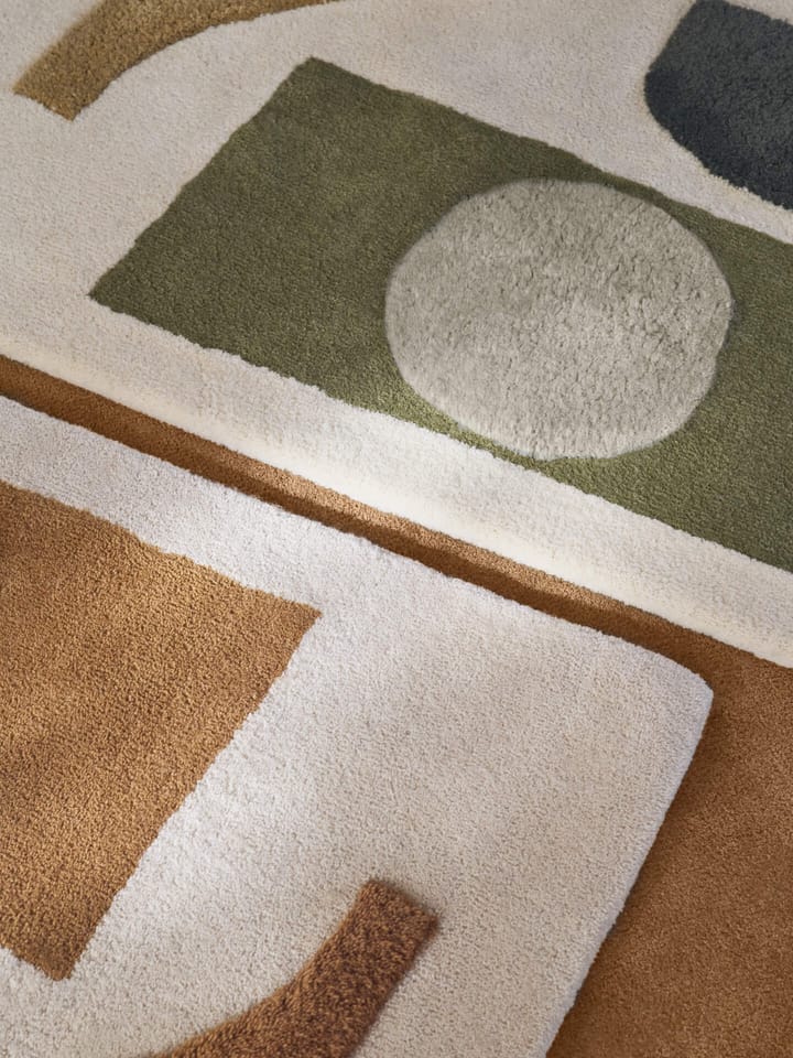 Θυσανωτό χαλί Bloco, Green-off white, 120x180 cm Ferm Living