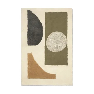 Θυσανωτό χαλί Bloco - Green-off white, 80x120 cm - Ferm Living