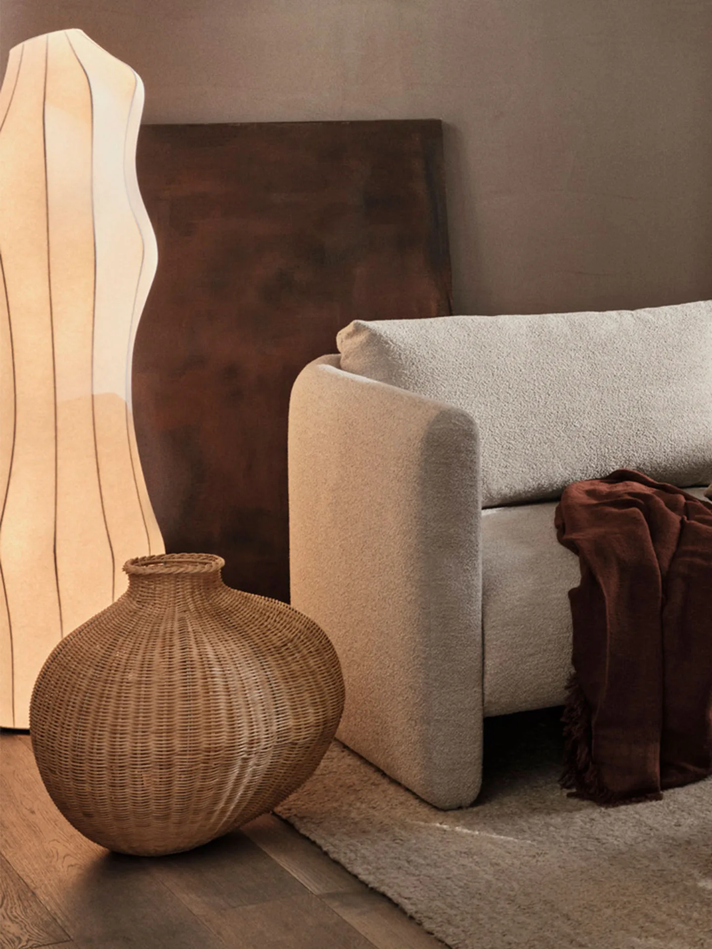 Bola βάζο δαπέδου καλάθι, Natural Ferm Living