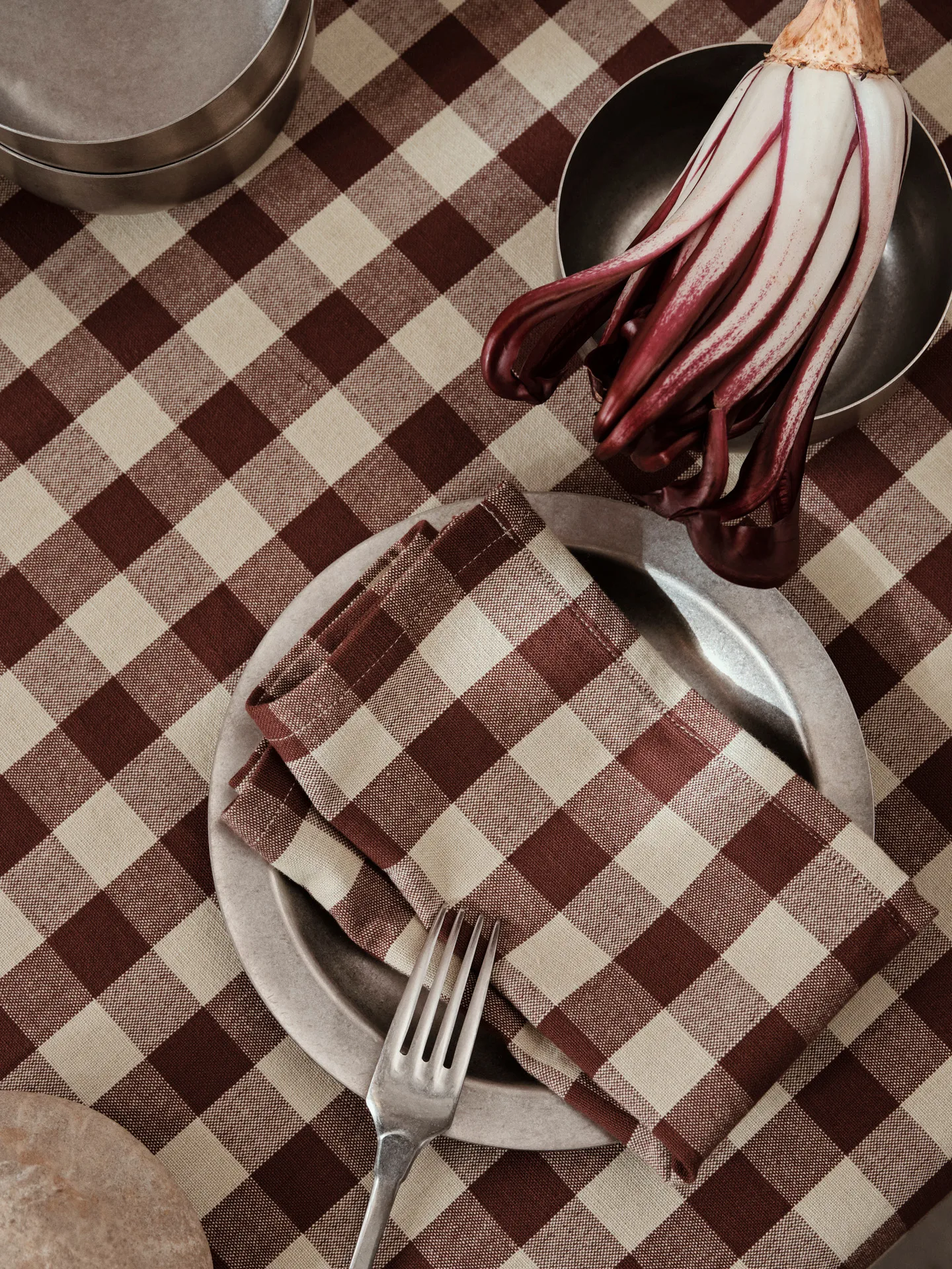 Τραπεζομάντηλο Bothy check 150x240 cm, Cinnamon-grey green Ferm Living