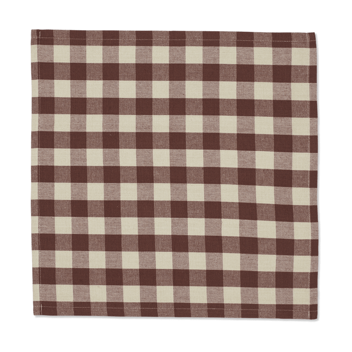 Bothy Check βαμβακερί πετσέτα 40x40 cm 4 τεμάχια, Cinnamon-grey green Ferm Living