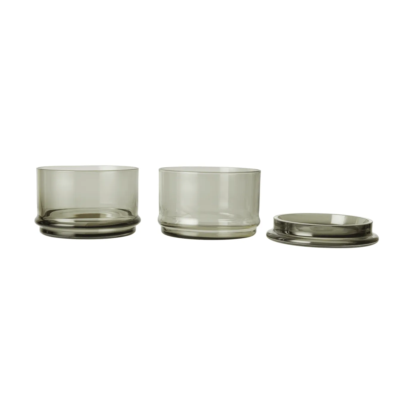 Boya στοιβαζόμενα δοχεία, 2 τεμάχια, smoked grey Ferm Living