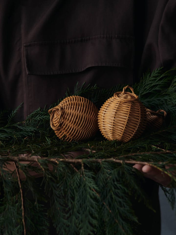 Braided baubles διακοσμητικό χριστουγεννιάτικο στολίδι Ø8 εκ. (σετ 2 τεμαχίων), Natural Ferm Living