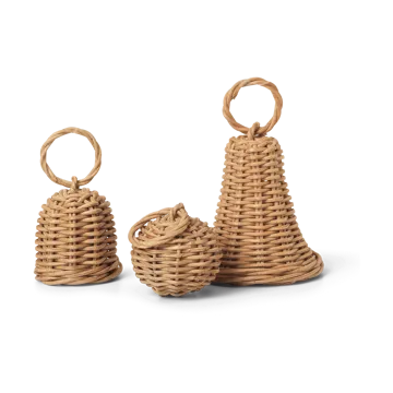 Braided Bell Baubles στολίδι δέντρου Συσκευασία 3 τεμαχίων - Natural - Ferm Living