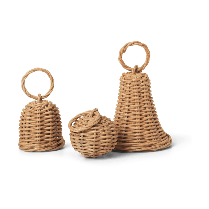 Braided Bell Baubles στολίδι δέντρου Συσκευασία 3 τεμαχίων - Natural - Ferm Living