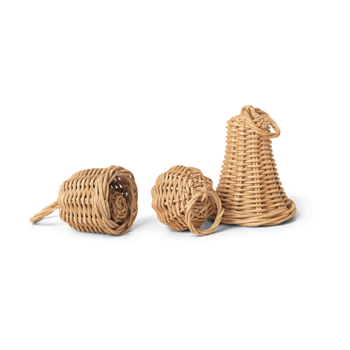 Braided Bell Baubles στολίδι δέντρου Συσκευασία 3 τεμαχίων, Natural Ferm Living
