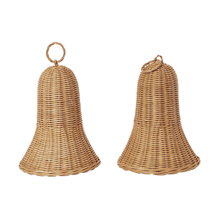 Braided bells διακοσμητικό χριστουγεννιάτικο στολίδι 20 εκ. (σετ 2 τεμαχίων) - Natural - Ferm Living