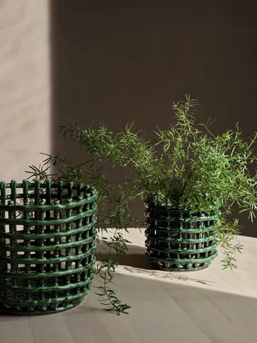Braided καλάθι απλύτων - Emerald Green - Ferm Living