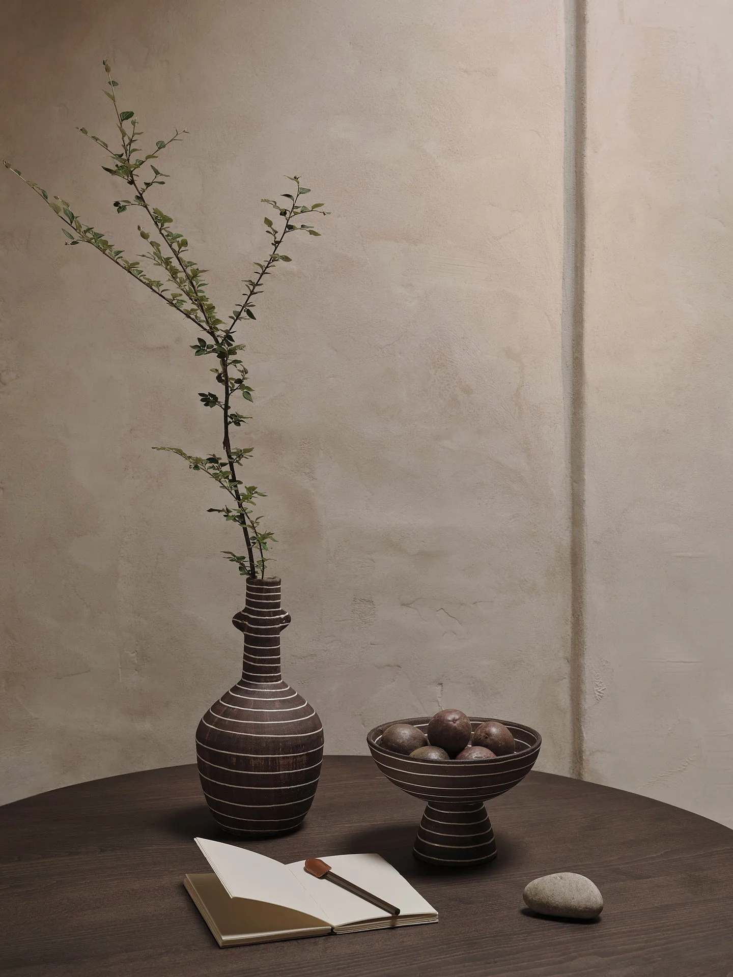 Brura βάζο 32 cm, Coffee-white Ferm Living