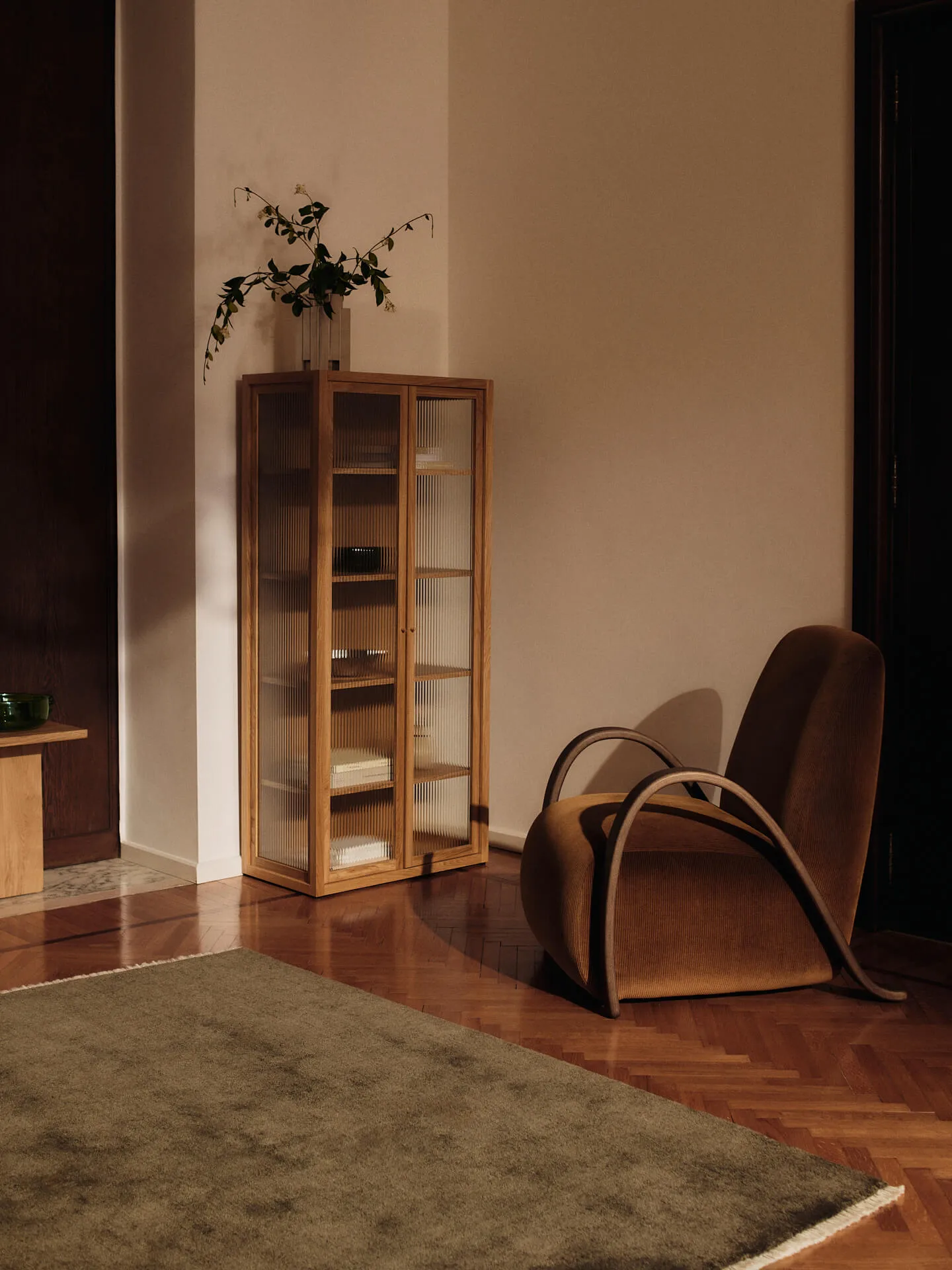 Buur πολυθρόνα lounge devoré βελούδο, Rust Ferm Living