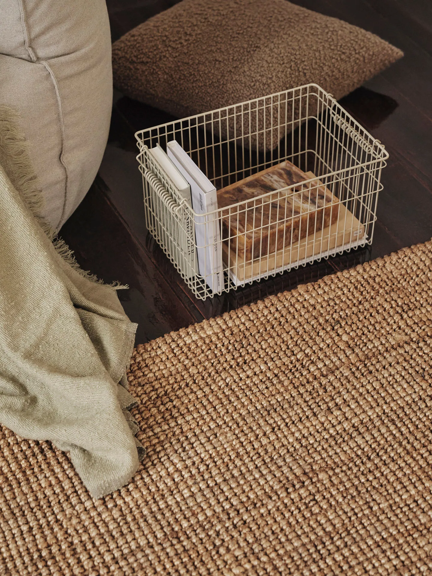 Καλάθι Cala στοιβαζόμενο 2 τεμάχια, Cashmere, 36,2x26,2x20,2 cm Ferm Living