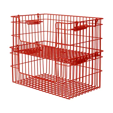 Cala στοιβαζόμενο καλάθι 2 τεμάχια - Poppy red, 28,7x18x13 εκ. - Ferm Living