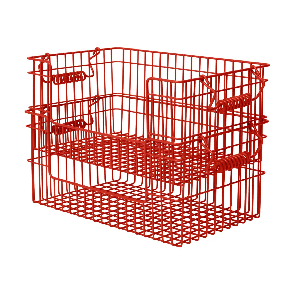 Cala στοιβαζόμενο καλάθι 2 τεμάχια, Poppy red, 28,7x18x13 εκ. Ferm Living